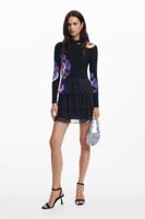 Mini-jurk met lelies ontworpen door M. Christian Lacroix - BLACK - XL