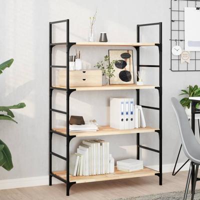 Wandschappen 4 st zwevend 100x40x2 cm onbehandeld acaciahout