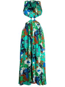 Cult Gaia robe mi-longue Theia à fleurs - Vert