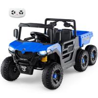 Elektrische Kiepwagen 24V Elektrische Auto met Kiepbak Afstandsbediening Muziek Verhalen Marineblauw