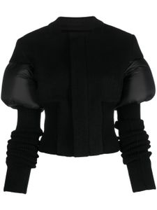 Rick Owens padded-panels ribbed-knit fitted jacket - Noir