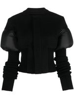 Rick Owens padded-panels ribbed-knit fitted jacket - Noir - thumbnail