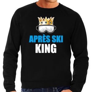 Apres ski trui Apres ski King zwart heren - Wintersport sweater - Foute apres ski outfit