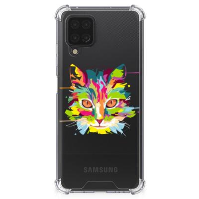 Samsung Galaxy A12 Stevig | Bumper Hoesje | Cat Color