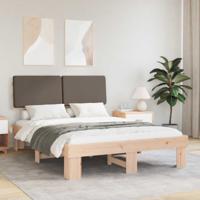 Bedframe met Gevoerd Hoofdgedeelte Taupe 140 x 200 cm