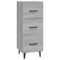 vidaXL Dressoir 34,5x34x90 cm bewerkt hout grijs sonoma eikenkleurig - thumbnail