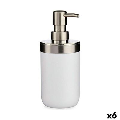 Zeepdispenser Berilo Wit Zilverkleurig Plastic 350 ml 8 x 17 x 9 cm 9 x 17 x 8 cm (6 Stuks)