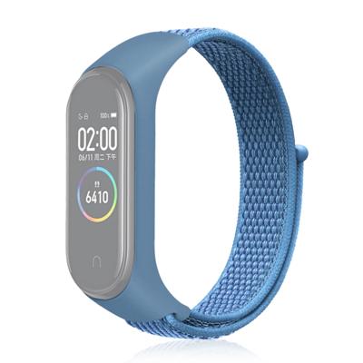 Slimme horloge nylon geweven polsband horloge band voor Xiaomi mi band 3/4 (blauw)
