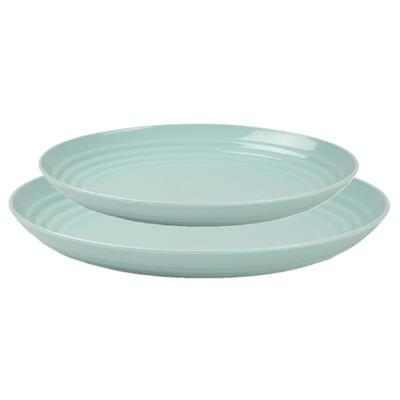 Plasticforte camping borden set - groen - kunststof - 2 soorten - 12x stuks - onbreekbaar servies