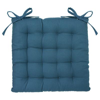 Atmosphera Stoelkussen - indigo blauw - katoen -36 x 36 x 4cm- zitkussen
