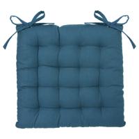 Atmosphera Stoelkussen - indigo blauw - katoen -36 x 36 x 4cm- zitkussen