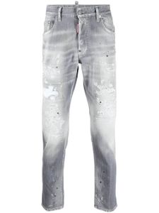 DSQUARED2 jean droit à effet délavé - Gris