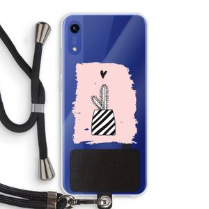Zwart-wit cactus: Honor Play 8A Transparant Hoesje met koord