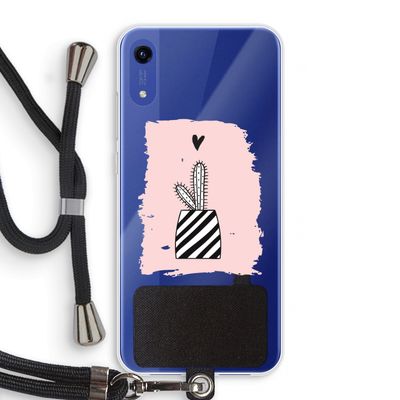 Zwart-wit cactus: Honor Play 8A Transparant Hoesje met koord