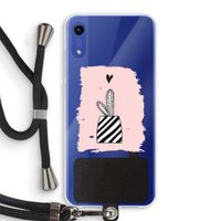 Zwart-wit cactus: Honor Play 8A Transparant Hoesje met koord