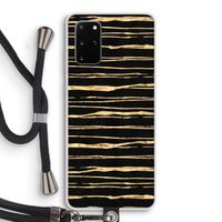 Gouden strepen: Samsung Galaxy S20 Plus Transparant Hoesje met koord