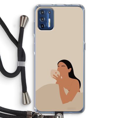 Fresh coffee: Motorola Moto G9 Plus Transparant Hoesje met koord