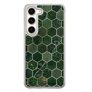 Samsung Galaxy S23 hybride hoesje - Kubus groen
