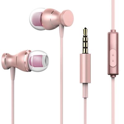 Sport hoofdtelefoon 3 5 mm Jack oortelefoon Sweatproof stereo sterke bass Music magneten headset met mic voor iPhone Samsung (Rose Gold)