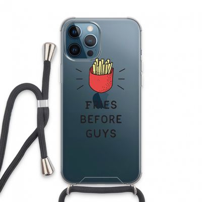 Fries before guys: iPhone 13 Pro Max Transparant Hoesje met koord