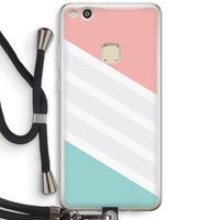 Strepen pastel: Huawei Ascend P10 Lite Transparant Hoesje met koord