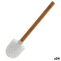 Toiletborstel Berilo Wit Bruin Bamboe 8 x 35,5 x 8 cm (24 Stuks)