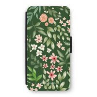 Botanical green sweet flower heaven: iPhone 12 Pro Flip Hoesje