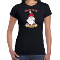 Fout kersttrui t-shirt voor dames - Wijn kabouter/gnoom - zwart - Doordrinken - thumbnail