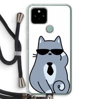 Cool cat: Pixel 5 Transparant Hoesje met koord