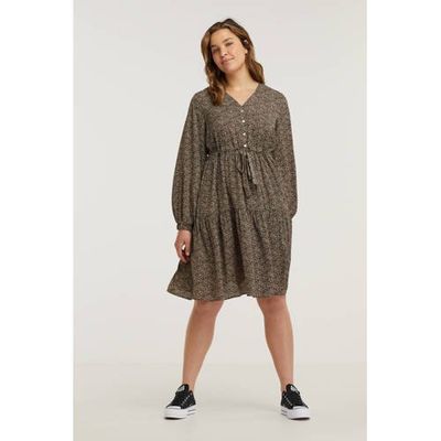 Zoey jurk Kyla met all over print bruin Zoey jurk Kyla met all over print bruin
