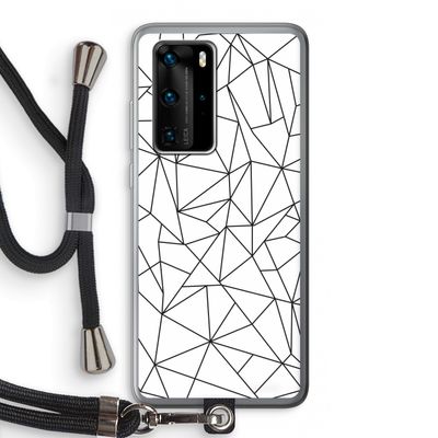 Geometrische lijnen zwart: Huawei P40 Pro Transparant Hoesje met koord