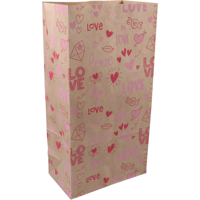 Zak | Blokbodemzak | Kraftpapier | 160/ 90x310mm | Love Notes | 500 stuks