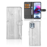 Motorola Moto G100 | Book Style Case | White Wood