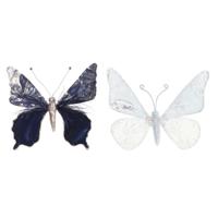 Kerstversiering DKD Home Decor Polyester Vlinder (2 Stuks) (23 x 3 x 19 cm)