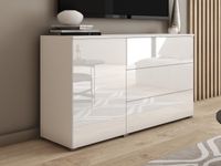 Dressoir PARLO 1 deur 3 lades wit/hoogglans wit