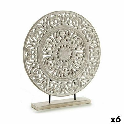 Decoratieve figuren Mandala Wit 7 x 49 x 44 cm (6 Stuks)