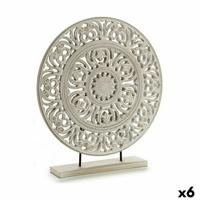 Decoratieve figuren Mandala Wit 7 x 49 x 44 cm (6 Stuks)