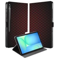 Samsung Galaxy Tab S10 FE Plus | Book Case | Hoesje met Standaard Geruit Rood Samsung Galaxy Tab S10 FE Plus | Book Case | Hoesje met Standaard Geruit Rood