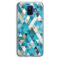 Gekleurde driehoekjes blauw: Samsung Galaxy A6 (2018) Transparant Hoesje