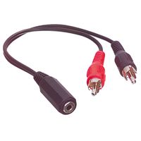 Valueline CABLE-470 audio kabel 0,2 m 2 x RCA 3.5mm Zwart, Rood