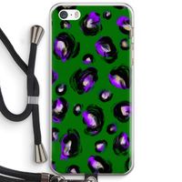 Green Cheetah: iPhone 5 / 5S / SE Transparant Hoesje met koord