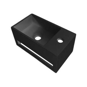 Fontein BWS Veroni met Handdoekhouder Solid Surface Mat Zwart Boss & Wessing