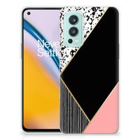 OnePlus Nord 2 5G TPU Hoesje Zwart Roze Vormen