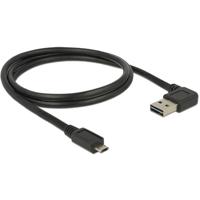 DeLOCK easy-usb-a 2.0 male > easy-usb micro-usb-b 2.0 male kabel (zwart, 1 meter)