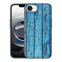 iPhone 16e Houten Print Telefoonhoesje Wood Blue