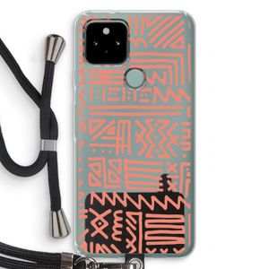 Marrakech Pink: Pixel 5 Transparant Hoesje met koord