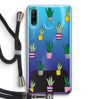Sanseveria: Huawei P30 Lite Transparant Hoesje met koord