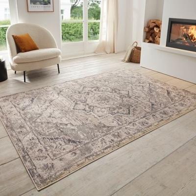 Vloerkleed Vintage Sand - Grijs maat: 340x240cm - materiaal: Polypropyleen - Dekbed-Discounter.nl