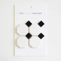 The Mosaic Factory Paris Mozaiek Tegel Octagon - Wit en Zwart Porselein Geglazuurd 295x295 mm