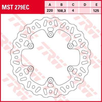 TRW Remschijf, remschijven voor de moto, MST279EC